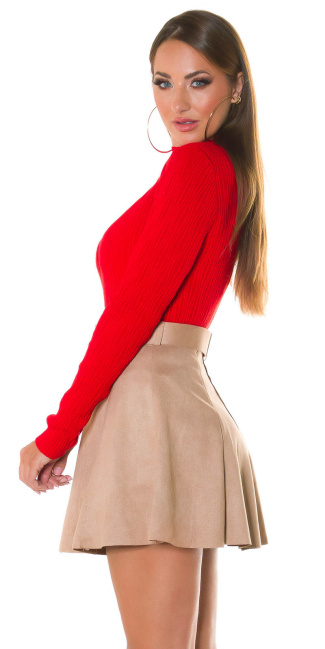 Cozy col sweater-trui rood